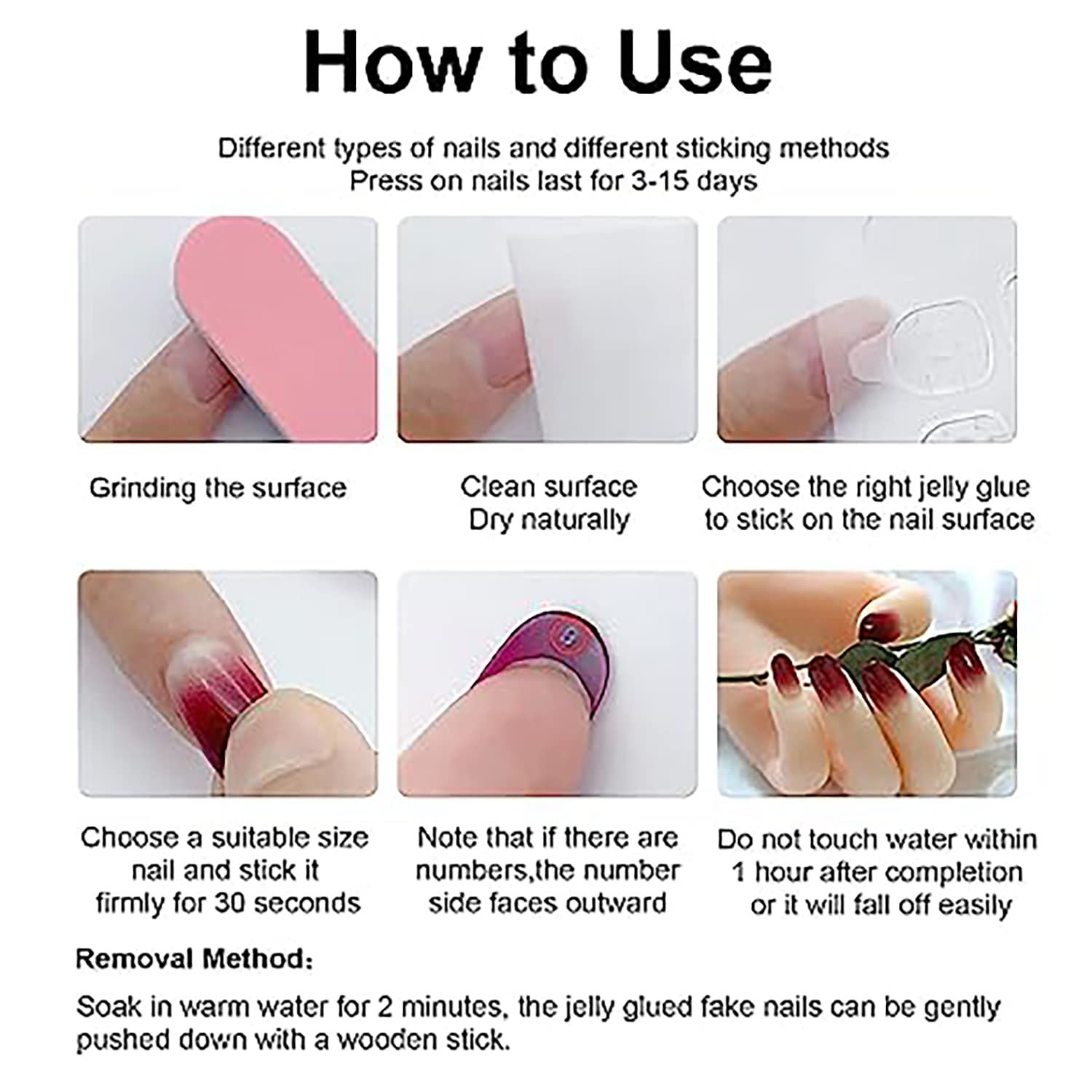Uñas postizas cuadradas medianas de color violeta azulado, uñas postizas de primavera de color sólido, uñas postizas medianas de cobertura completa,