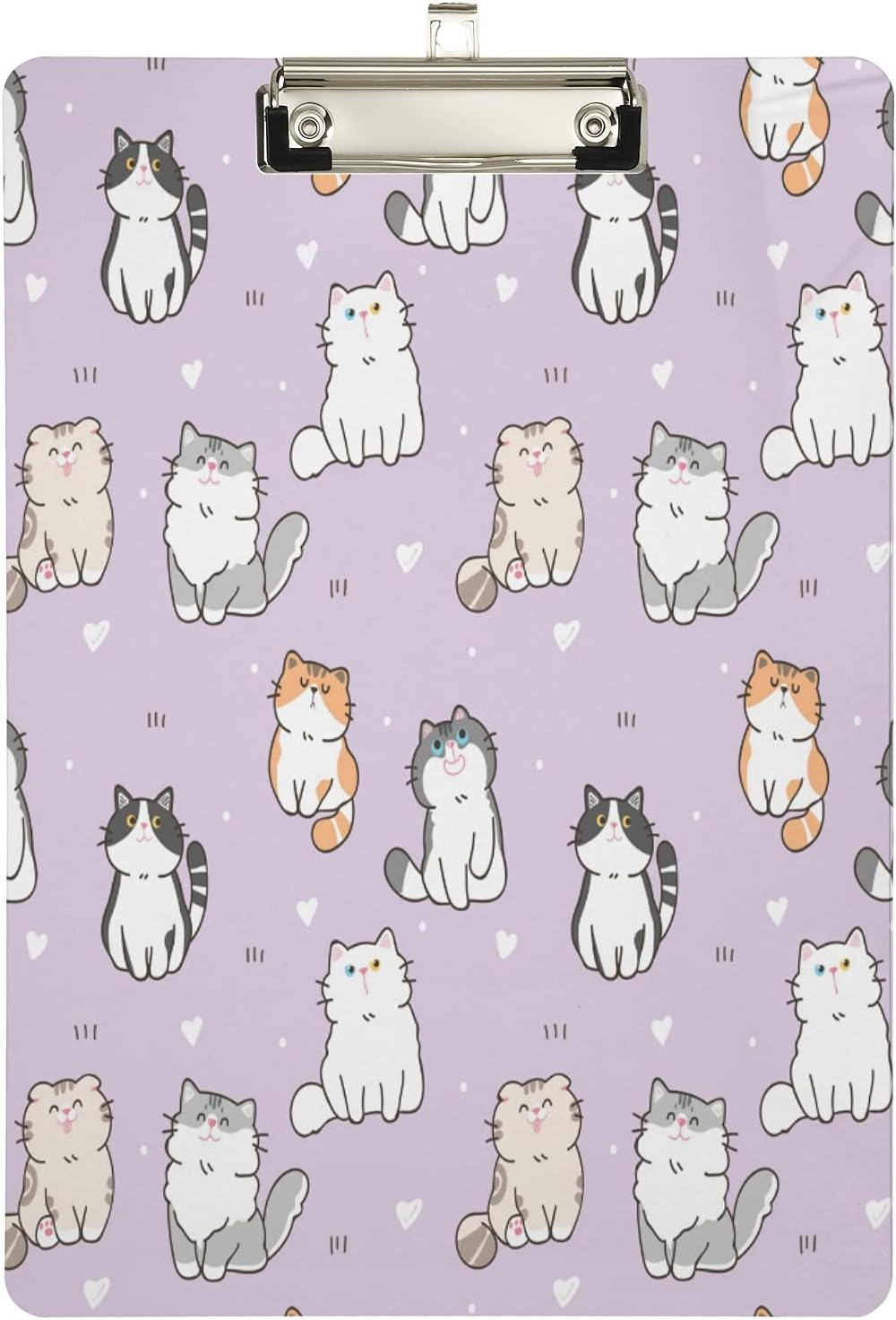xigua Portapapeles con diseño de gatito, diseño de moda, tamaño carta A4 con clip de perfil bajo para estudiantes, mujeres, hombres y niños, bonito