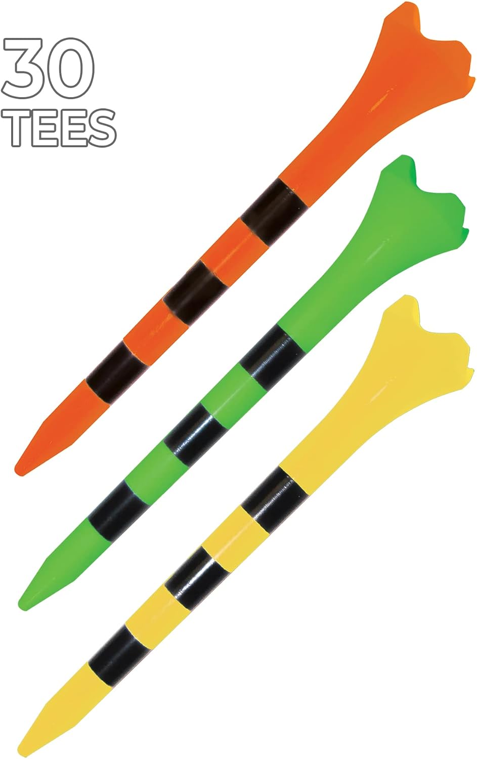 Pride Performance Striped Golf Tees (Pack of 30), 2-34″,