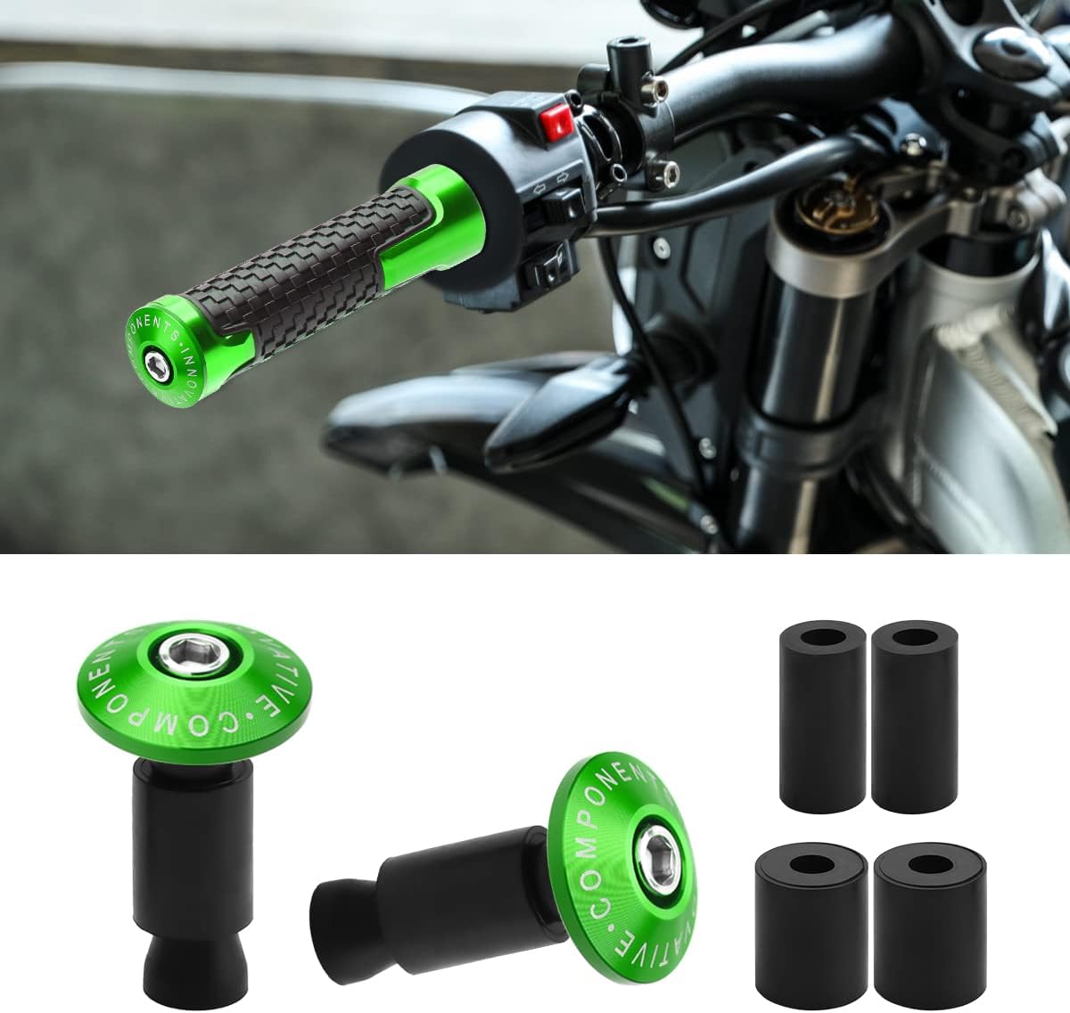 2 tapones de extremo de barra de mango, antivibración, para Sur Ron LBXS Sur-Ron Ultra Bee Segway X160 X260 Yamaha Kawasaki ATV, empuñaduras de