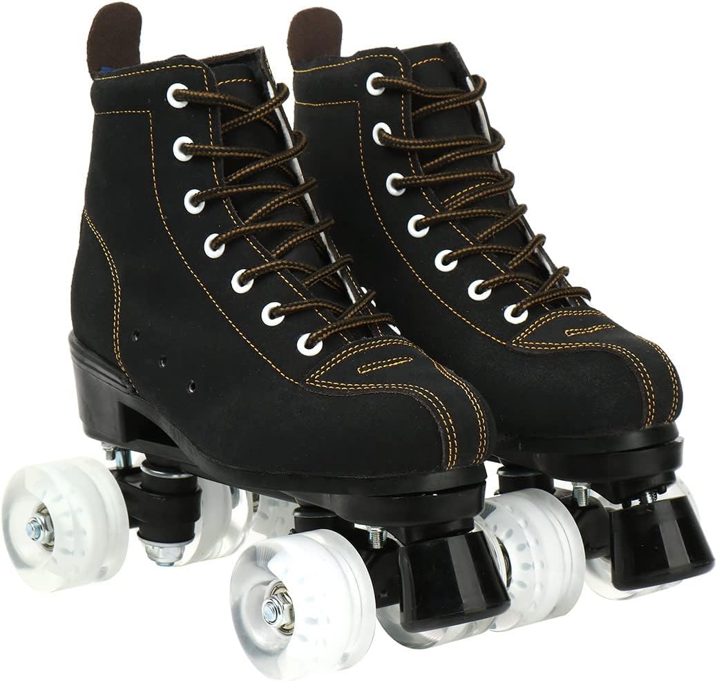 Patines de ruedas para mujeres y hombres, patines de cuatro ruedas, patines brillantes para niñas y niños con bolsa de zapatos