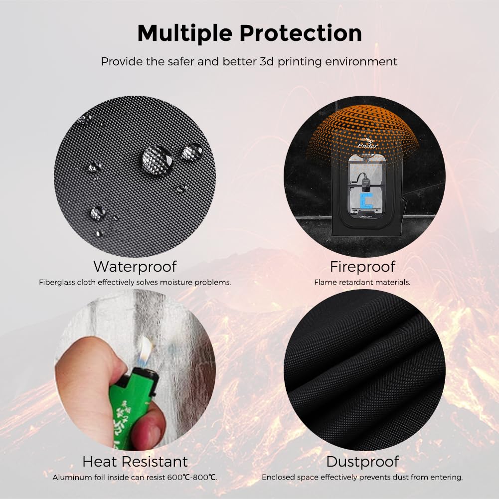 Creality – Carcasa para impresora 3D oficial, resistente al fuego y al polvo, cubierta protectora de temperatura constante compatible con Creality