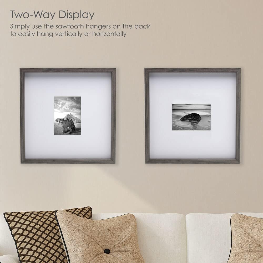 Mikasa Marco para galería de 16 x 16 pulgadas para fotos sin paspartú, foto de 5 x 7 pulgadas con paspartú, paspartú biselado de 0.079 in, pantalla