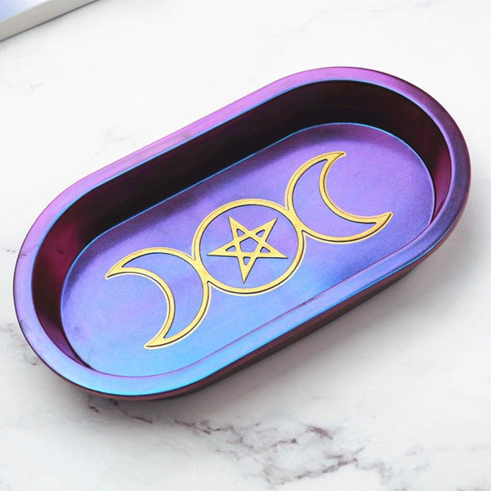 Molde de resina de silicona con forma de estrella y luna, molde de fundición de resina epoxi, soporte para velas, plato de almacenamiento de joyas,