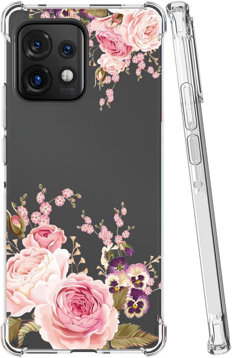 Ueokeird Funda de teléfono para Motorola Edge Plus 2023Moto X40Moto X40 Pro XT2301-5, funda protectora delgada a prueba de golpes con patrón floral
