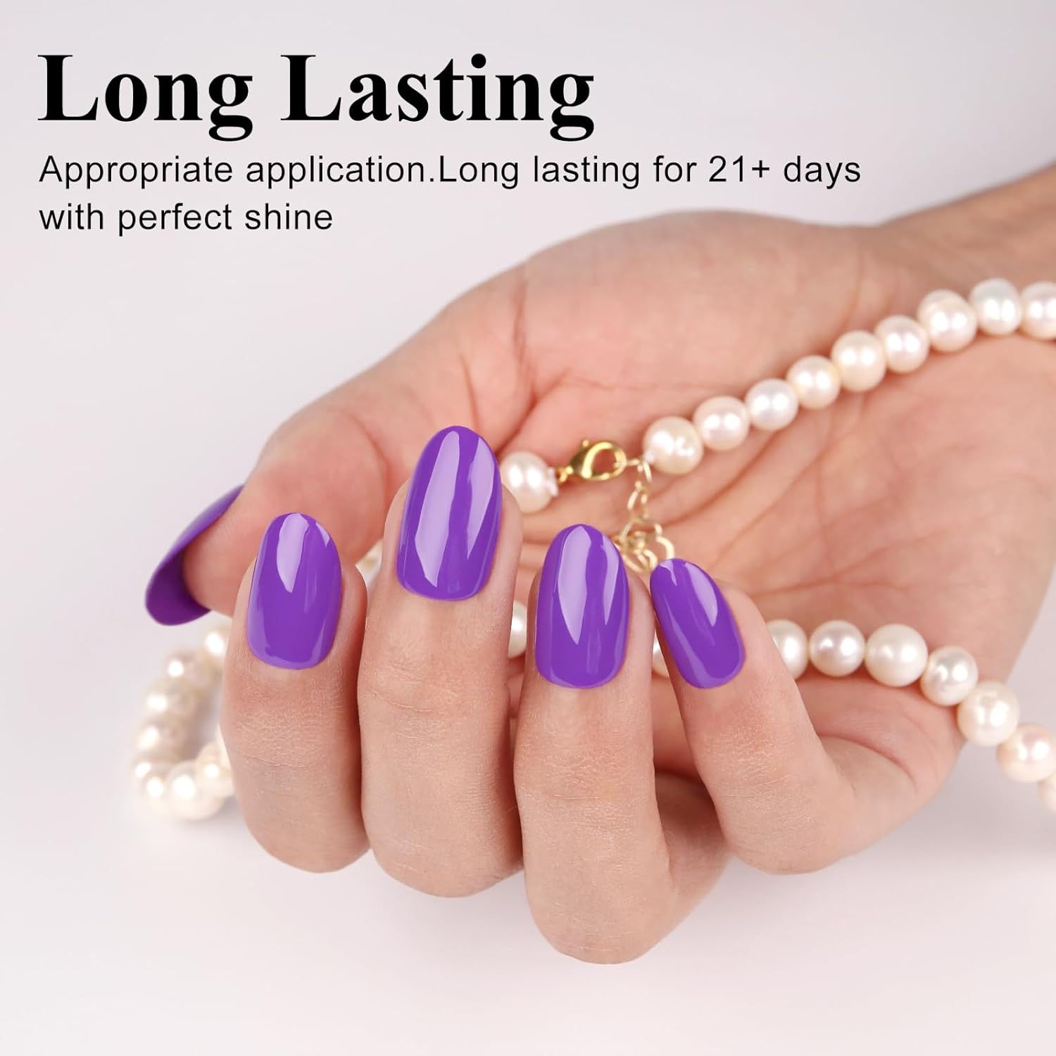 Imtiti Esmalte de uñas en gel, esmalte de uñas de gel morado lavanda UV LED, esmalte de uñas de gel para salón de manicura y arte de uñas en casa,