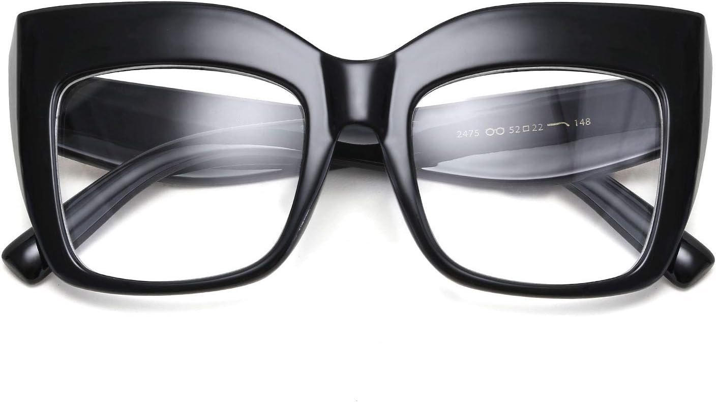 FEISEDY Gafas de lectura cuadradas de gran tamaño con filtro de luz azul para mujer B2627