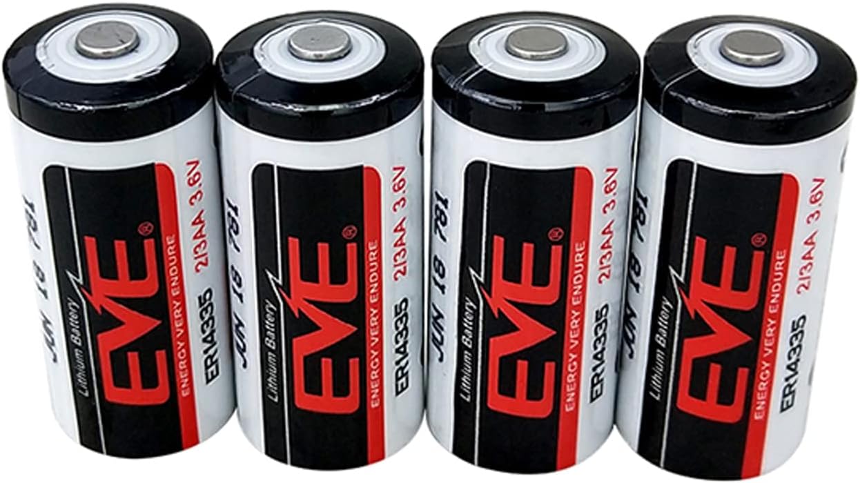 Paquete de 4 baterías de litio primarias ER14335 23AA 3.6V 1650mAh para PC industrial, RAM de computadora, equipo médico