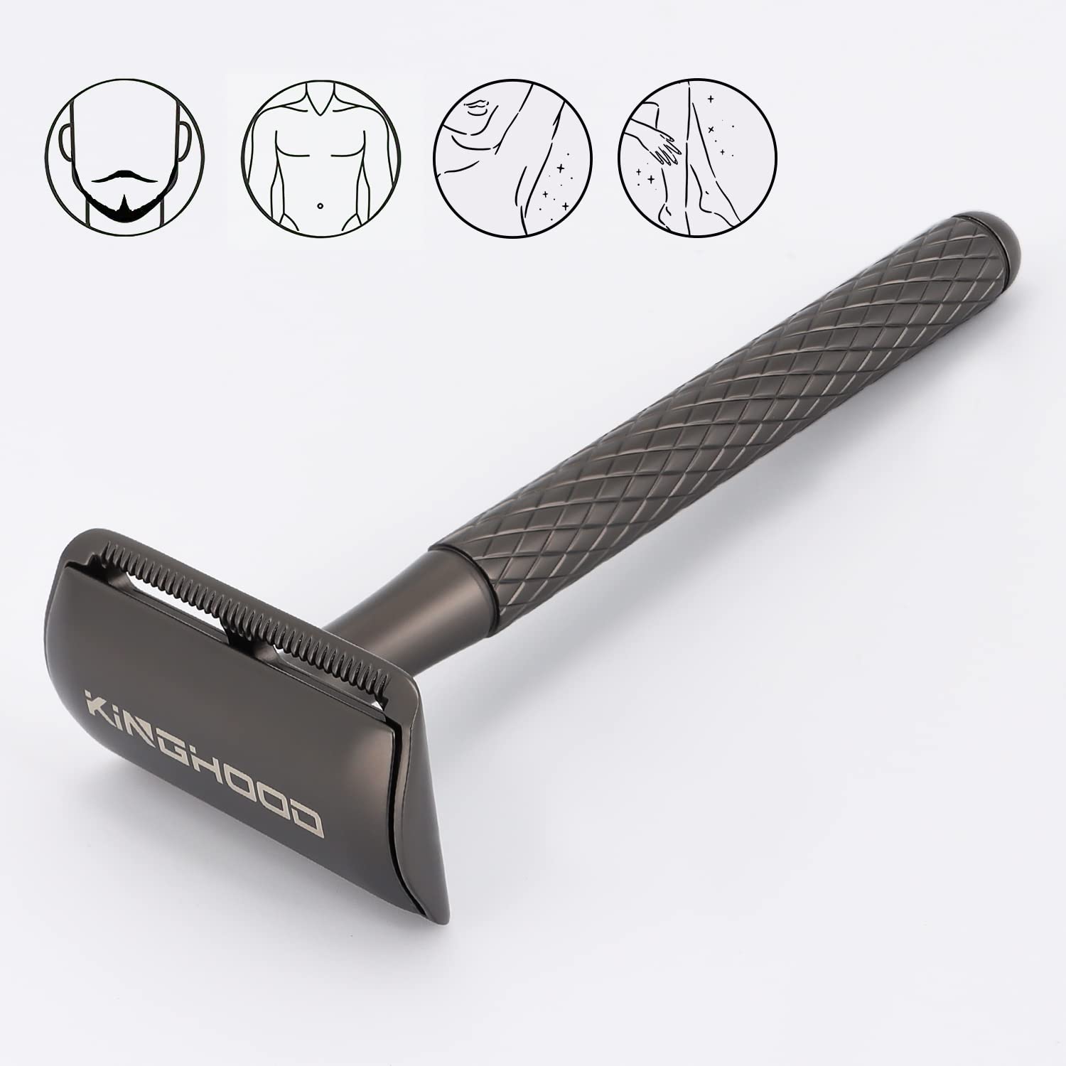 KINGHOOD Twinkle Series Zero Waste – Maquinilla de afeitar para hombres y mujeres, maquinilla de afeitar de seguridad de doble filo con 10 cuchillas