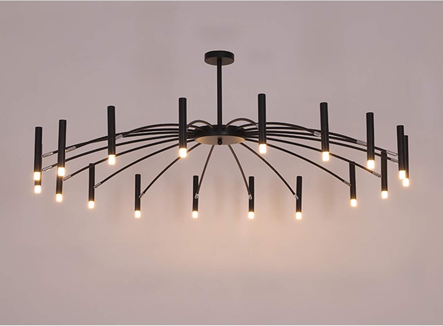 Candelabro negro, 18 luces modernas industriales nórdicas de metal para comedor, accesorios de iluminación colgantes, sala de estar, vestíbulo,