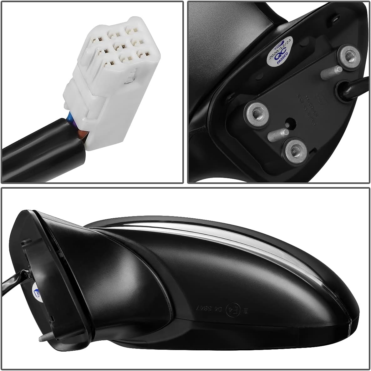 DNA Motoring OEM-MR-MA1320194 – Espejo lateral de ajuste con luz de señal compatible con Mazda CX-9 16-17, sin calefacción
