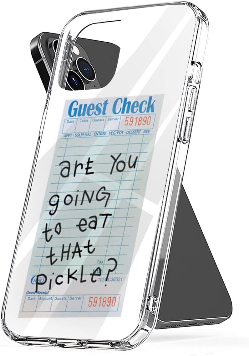 Funda para teléfono que protege tu funda a prueba de golpes para accesorios Comer TPU That Pickle Guest Check Compatible con iPhone 15 14 Pro Max 13