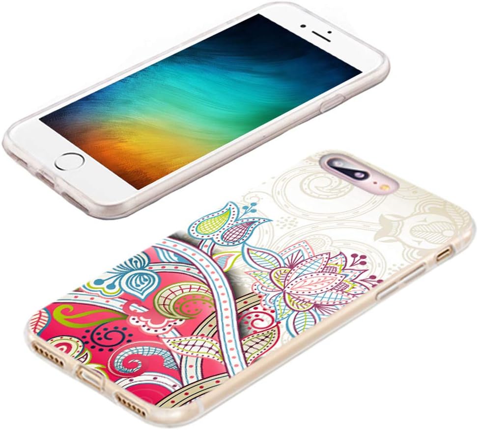 AKORAVO – Funda para iPhone 8 Plus, iPhone 7 Plus para mujeres, hombres y niñas, a prueba de golpes, antiarañazos, delgada, suave, TPU transparente,