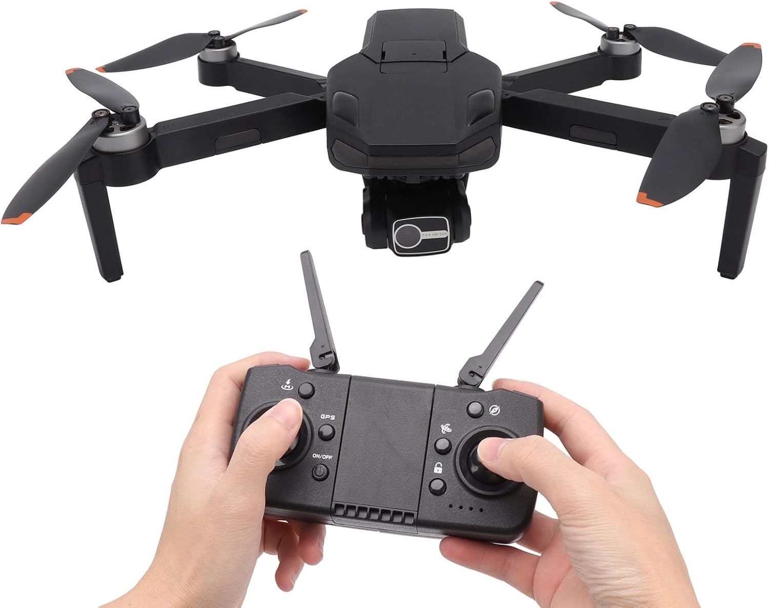 Dron GPS S135, dron sin escobillas para evitar obstáculos remoto negro para disparo panorámico para más de 14 (batería dual)