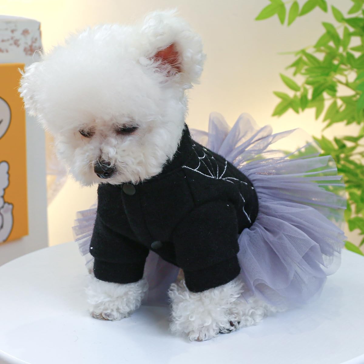 Vestidos de Halloween para perros, ropa para mascotas con anillo en D, suéter cálido para invierno, falda, disfraces de Chihuahua Yorkie para bodas,