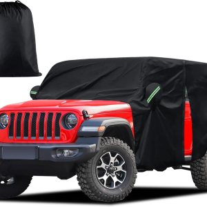 Cubierta de cabina para Jeep Wrangler JK JL de 4 puertas 2007-2023 y superior, fundas para Jeep Wrangler de 4 puertas, impermeables, con cremallera Cubierta de cabina para Jeep Wrangler JK JL de 4 puertas 2007-2023 y superior, fundas para Jeep Wrangler de 4 puertas, impermeables, con cremallera