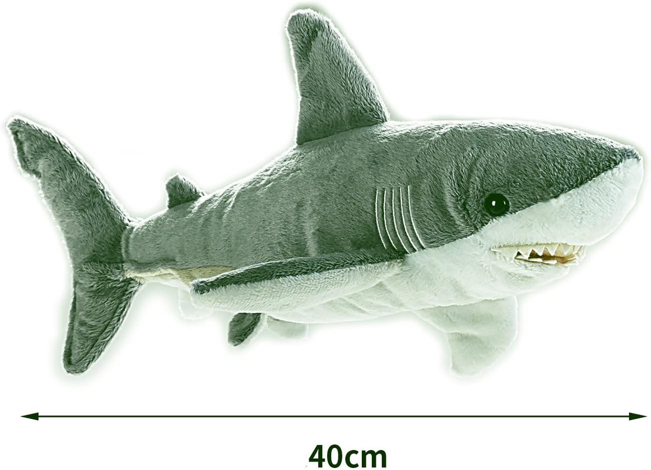 La gran muñeca de peluche de tiburón marino de peluche blanco (12.6 in)