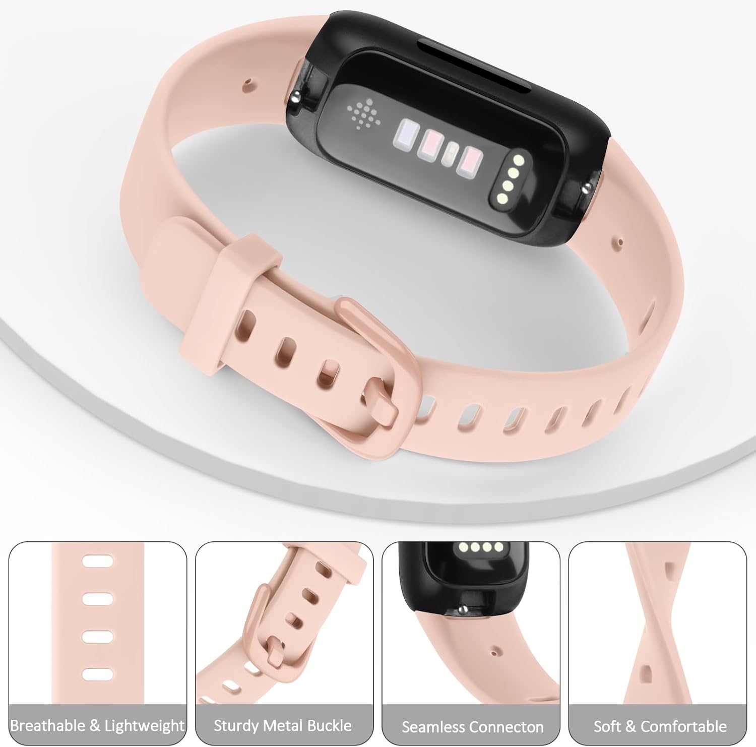 Meliya Fitbit Inspire 3 bandas para mujeres y hombres, correa ajustable de silicona suave de repuesto compatible con Fitbit Inspire 3 Fitness Tracker