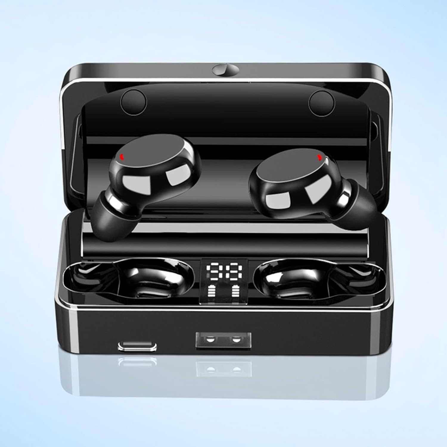 Auriculares inalámbricos Bluetooth con Bluetooth, auriculares Bluetooth 5.3 con estuche de carga, micrófono con cancelación de ruido, pantalla LCD,