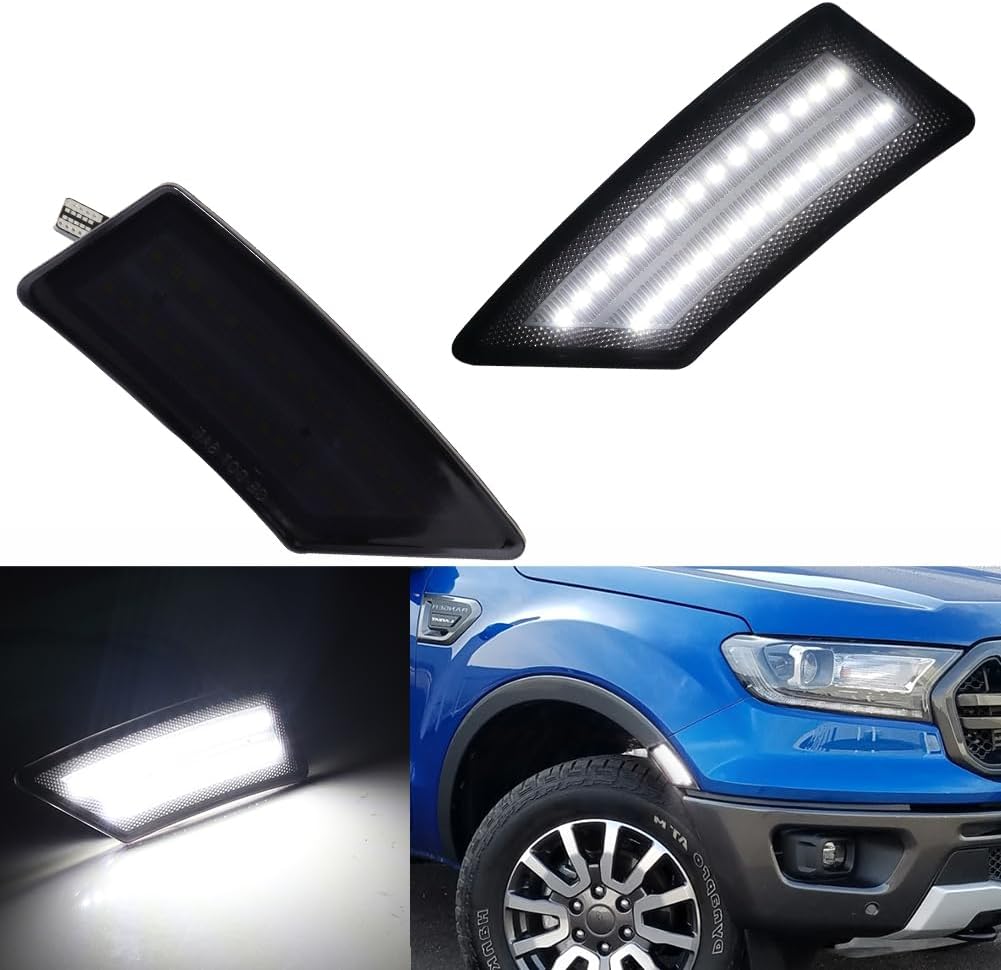Tonsya Blanco LED para 2019 2020 2021 Ford Ranger Lariat XLT XL guardabarros led delantero parachoques marcador luces de estacionamiento