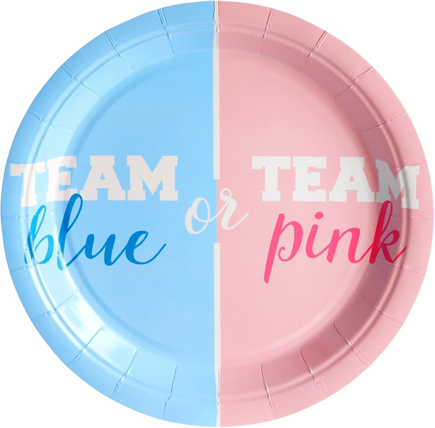 Platos desechables  80 platos de papel, suministros de fiesta de revelación de género para aperitivo, almuerzo, cena y postre, azul equipo o rosa