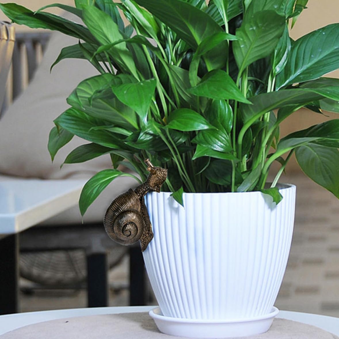 Estatuas de caracol, maceta, figura de caracol, adornos de jardín, resina de animales, maceta, abrazador para patio, balcón