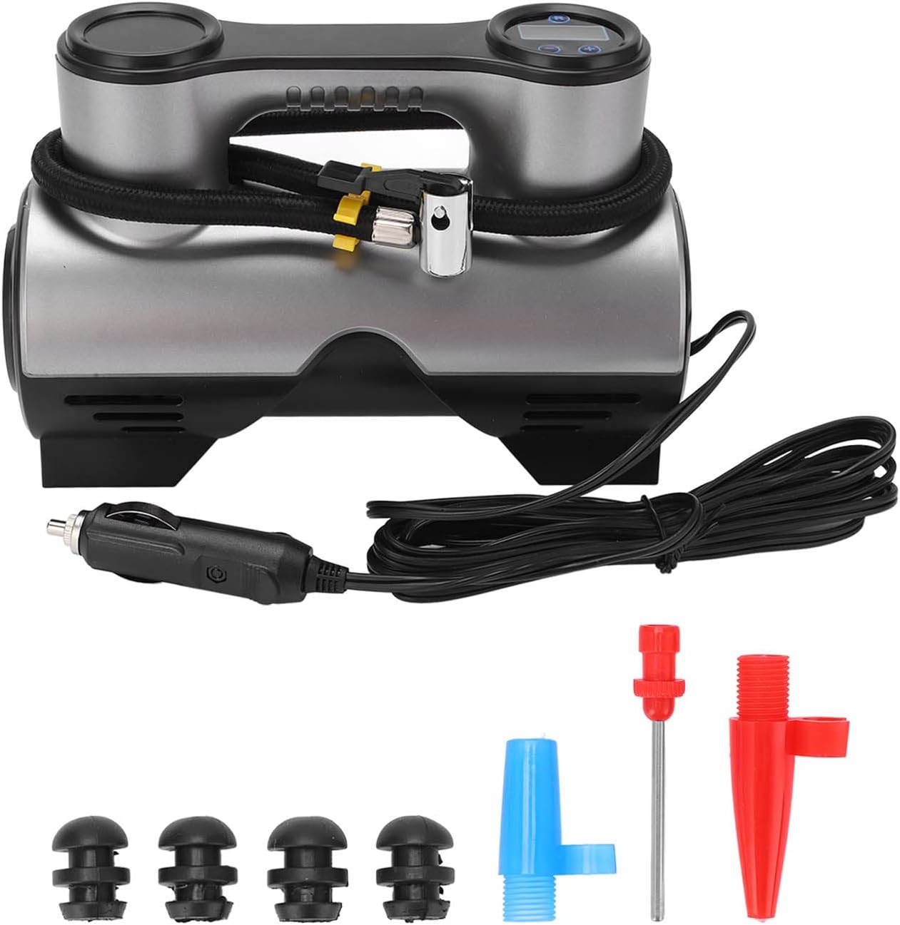 Inflador de neumáticos de automóvil – Bomba de aire eléctrica de 12 V 120 W, 150 PSI 35 Lmin, pantalla en tiempo real, linterna brillante, compresor