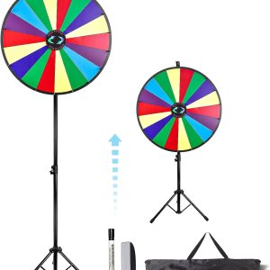 iElyiEsy Rueda giratoria de 30 pulgadas de la fortuna con trípode plegable, altura ajustable, rueda giratoria de 18 ranuras con rotulador y borrador iElyiEsy Rueda giratoria de 30 pulgadas de la fortuna con trípode plegable, altura ajustable, rueda giratoria de 18 ranuras con rotulador y borrador