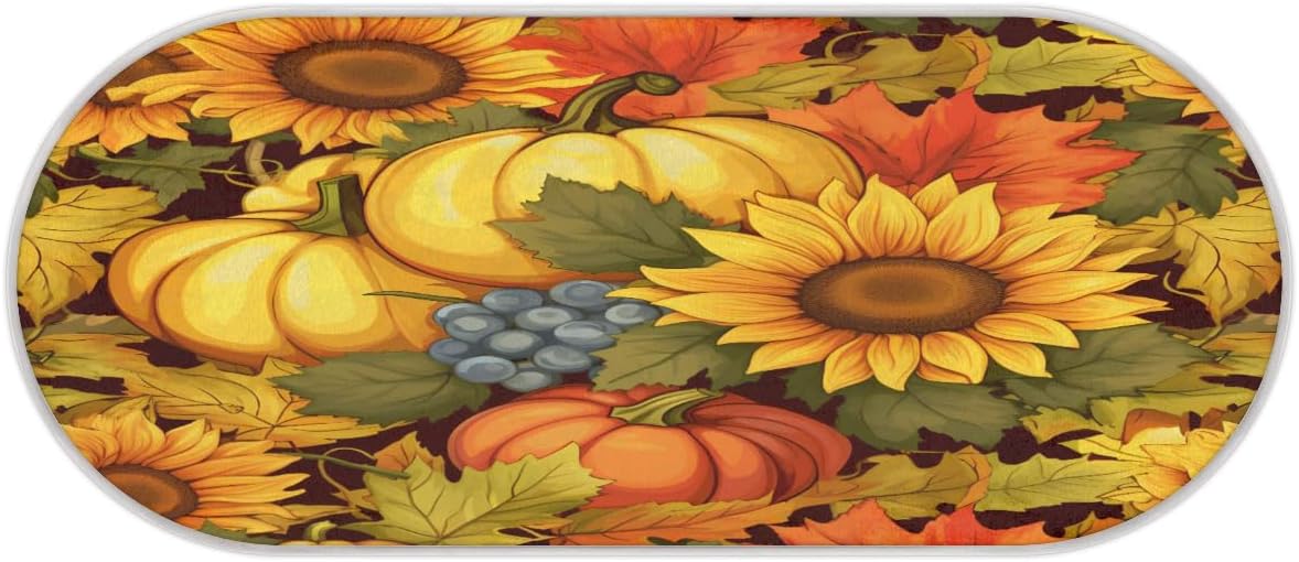 Alfombras de baño antideslizantes de microfibra, con hojas de arce, girasoles y uvas, tapetes de baño de microfibra, absorbentes, lavables a