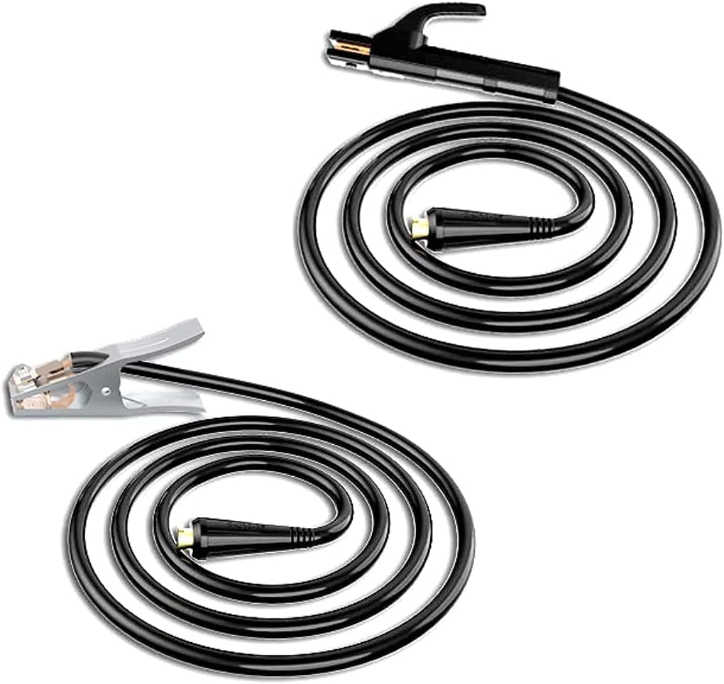 300A 16 Cable de aluminio revestido de cobre Dinse 10-25 Conector Enchufe de soldadura Cables Conjunto de ensamblaje de 9.8 pies Soporte de