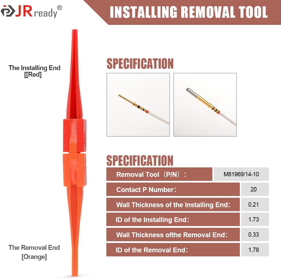 JRready Herramienta de extracción de instalación de barril sólido M8196914-10 20 para mantenimiento de conectores eléctricos en sistemas de