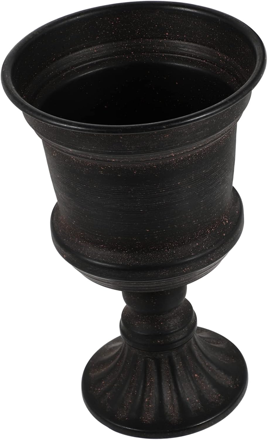 Yardwe Jarrón blanco para decoración de mesa al aire libre, maceta negra con urna negra, jarrón alto de metal, maceta de hierro, arreglo de flores,
