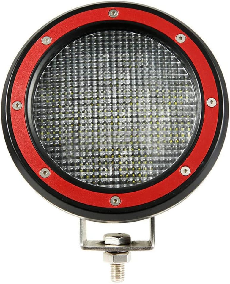 Barra antivuelco Black Horse Armour incluye juego de luces LED de 5.3 pulgadas de diámetro con anillos de ribete rojo negro mate compatible con