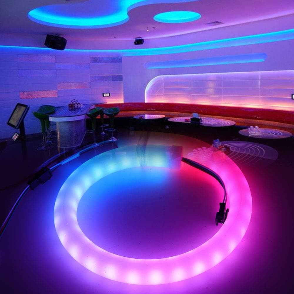 XUNATA Cuerda de luz LED RGB de neón, 6.6 pies de píxel inteligente direccionable individualmente SK6812 60 LEDsm, letrero de neón, DC 5V
