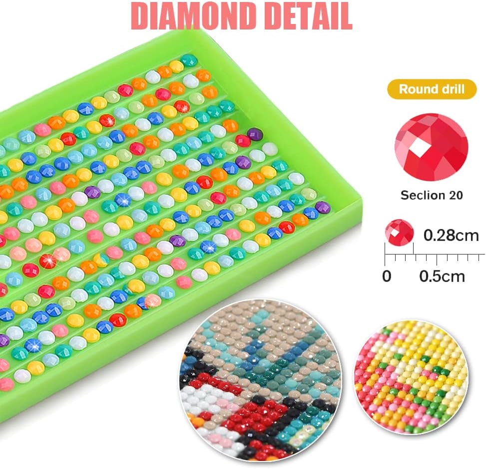 Kit de pintura de diamante 5D por números para adultos y niños, kits de pintura de diamante de paloma redonda de taladro completo, kits de arte de