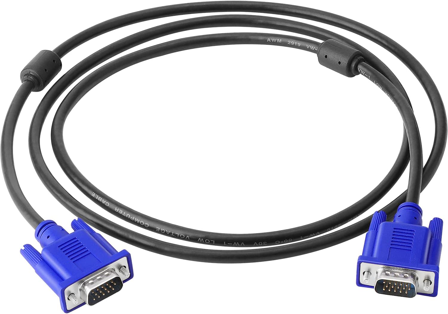 PASOW Cable de monitor VGA a VGA HD15 macho a macho para proyector de computadora de TV (5 pies)