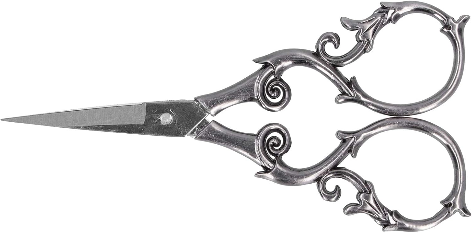 Tijeras retro, tijeras de bordado vintage de 4.3 pulgadas, de acero inoxidable, punta afilada, tijeras de coser para bordar, manualidades, trabajo,