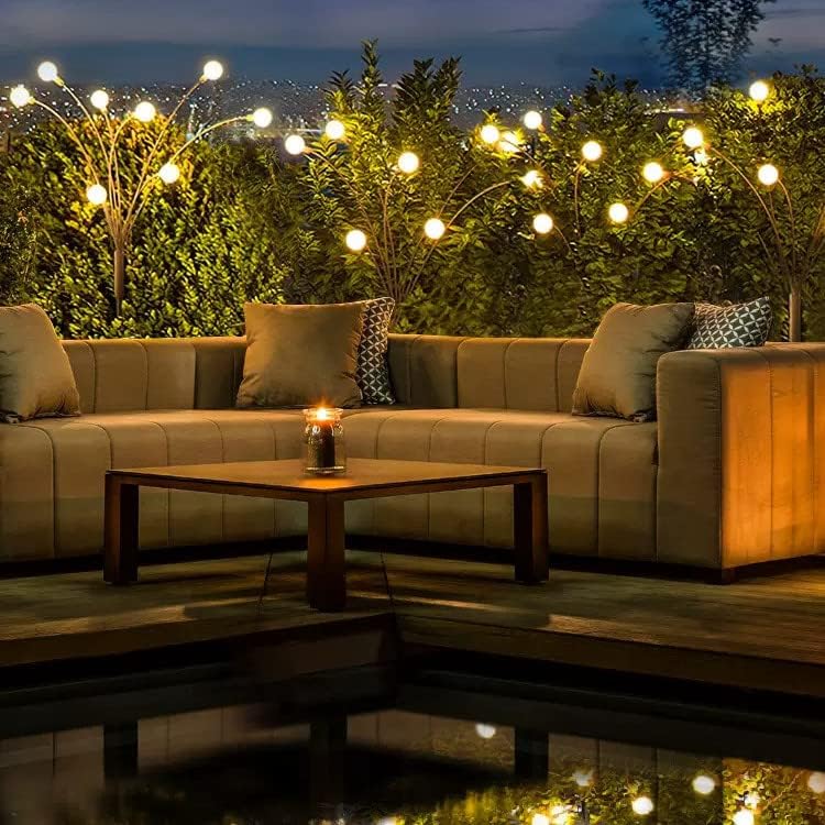 TYUWGMS Luces solares para exteriores, luces de luciérnaga de jardín, luces solares de jardín, decoración de hadas impermeables, luces solares para