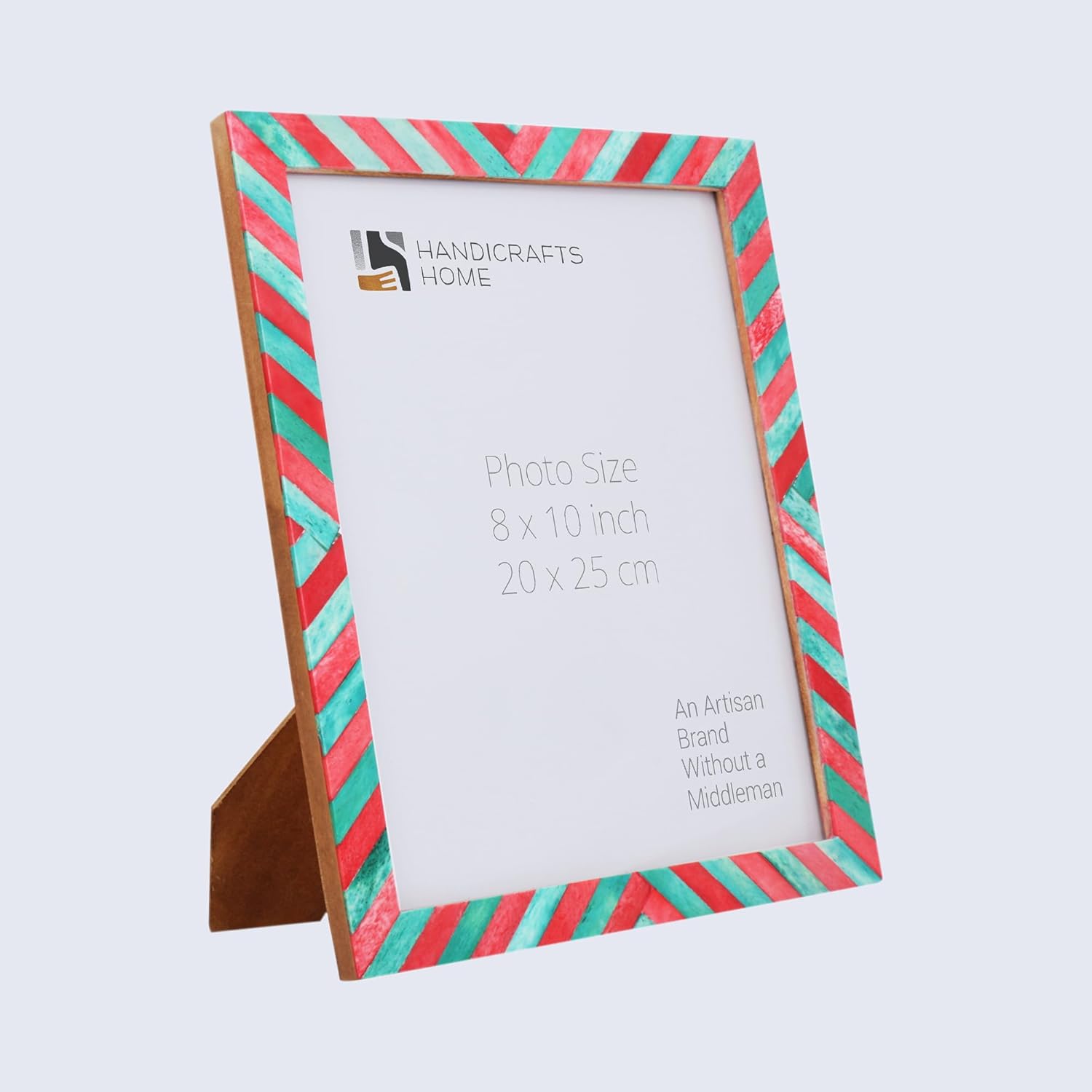 Handicrafts – Marco de fotos para el hogar, diseño de espiga de cheurón inspirado en el arte, decoración de pared, marcos de regalo de Navidad, 8 x
