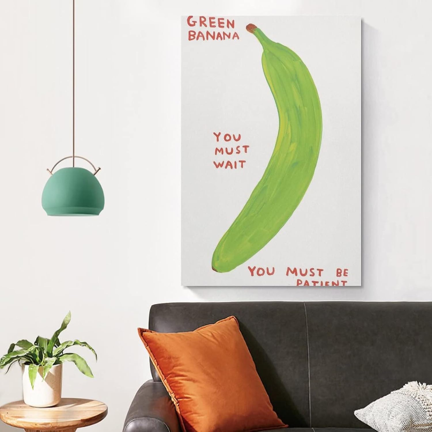 Póster de arte de frutas David Shrigley Green Banana Wall Pictures Wall Art Paintings Lienzo Decoración de pared Decoración del Hogar Sala de estar