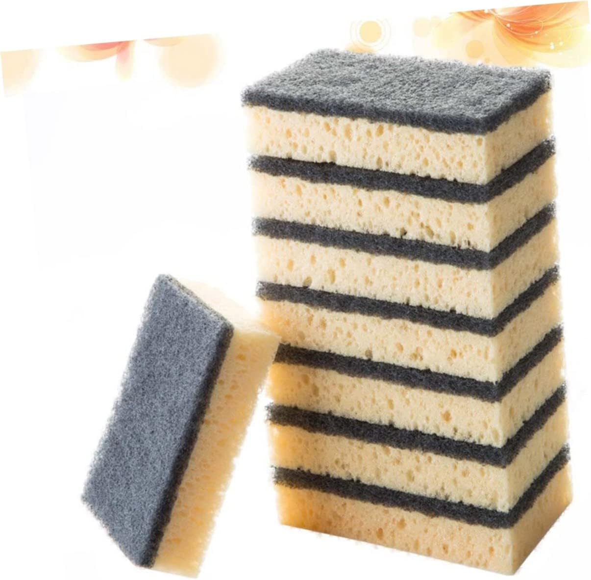 DOITOOL 8 esponjas a granel limpiador de platos Nubuck limpiador esponja de cocina esponja de limpieza de platos esponja de lavado de platos forma