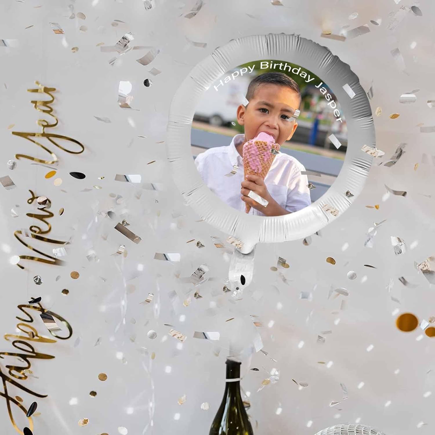 Globo personalizado con cara, fotos personalizadas, globos de feliz cumpleaños, globos con nombre personalizado para regalos de fiesta de aniversario