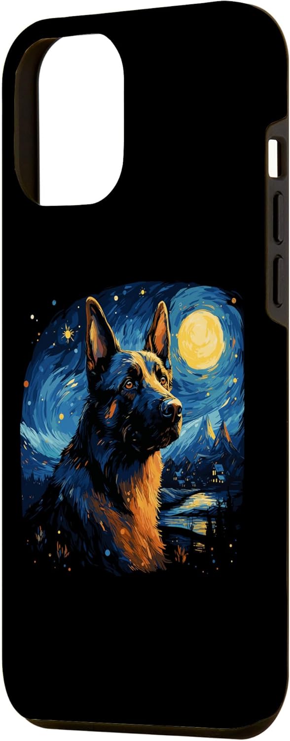 Funda para iPhone 12 Pro Max Van Gogh Dog Pastor Alemán