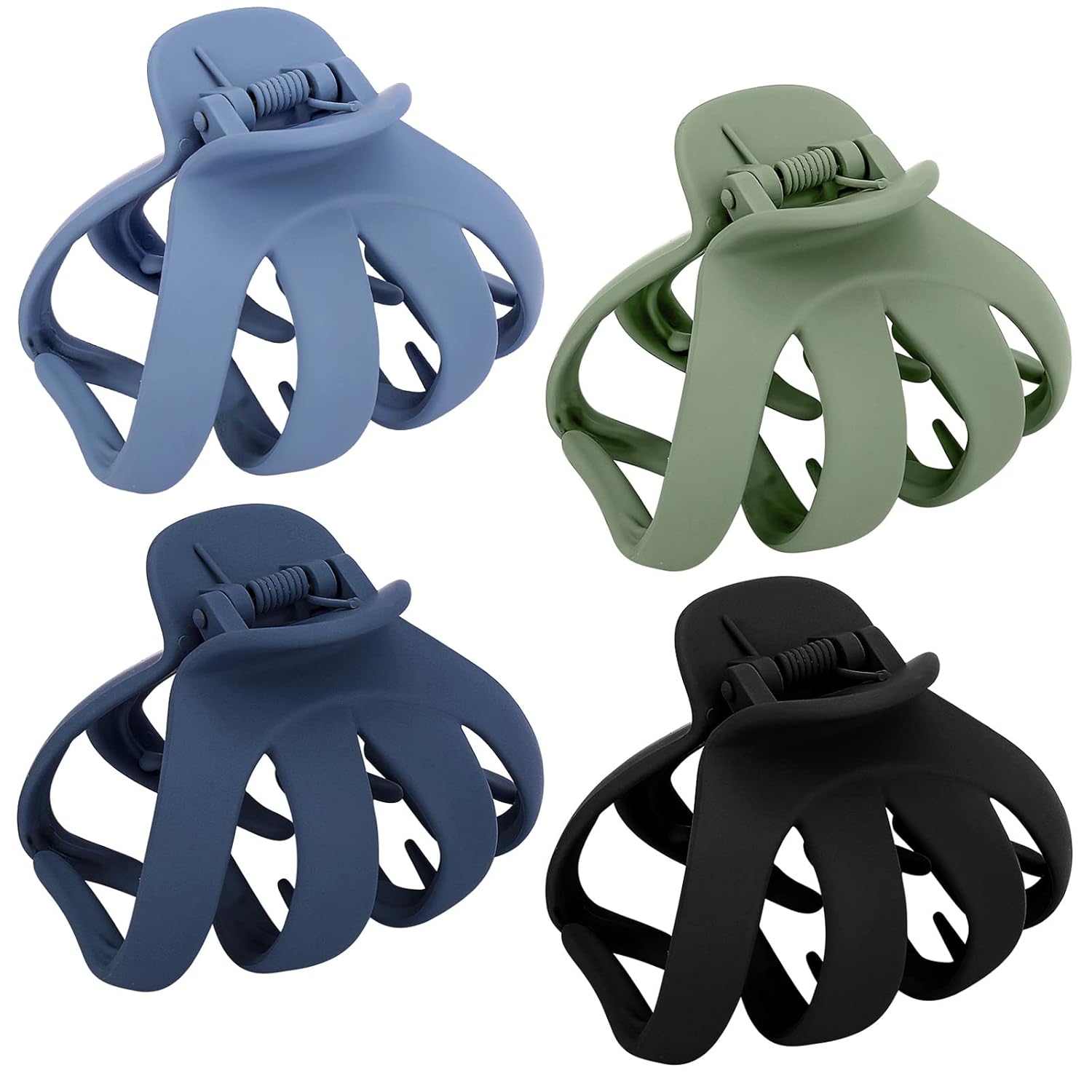 COCIDE 4 pinzas para el cabello para mujer, clip de pulpo grande de acrílico, antideslizante, garra de araña grande para niñas, agarre fuerte, clip