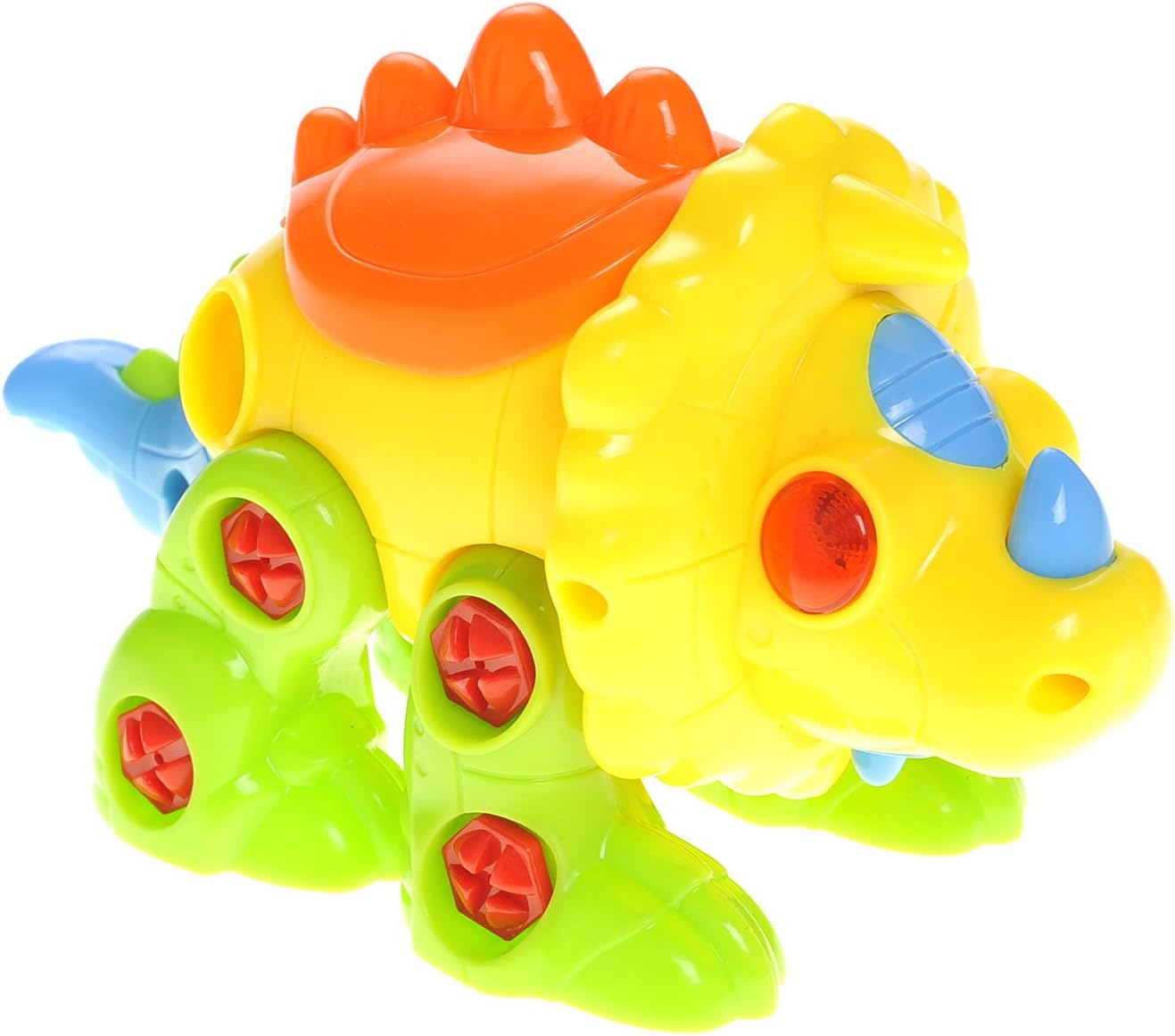 PowerTRC Take-A-Part Educational Triceratops – Dinosaurio de construcción con luces y sonido Juego de juguetes de construcción con 2