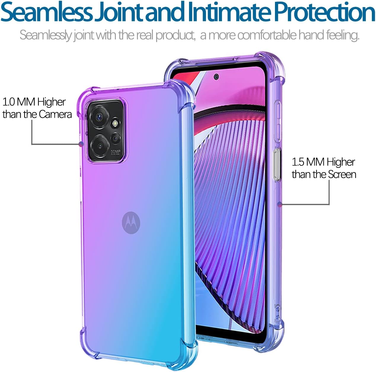 Funda para Motorola ThinkPhone, funda para Moto ThinkPhone 5G, transparente degradado, delgada, antiarañazos, TPU, a prueba de golpes, funda