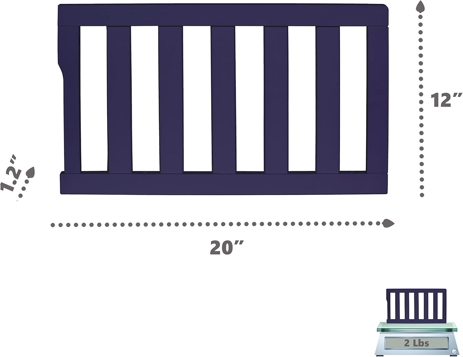 baranda universal convertible para cuna de bebé, Marino