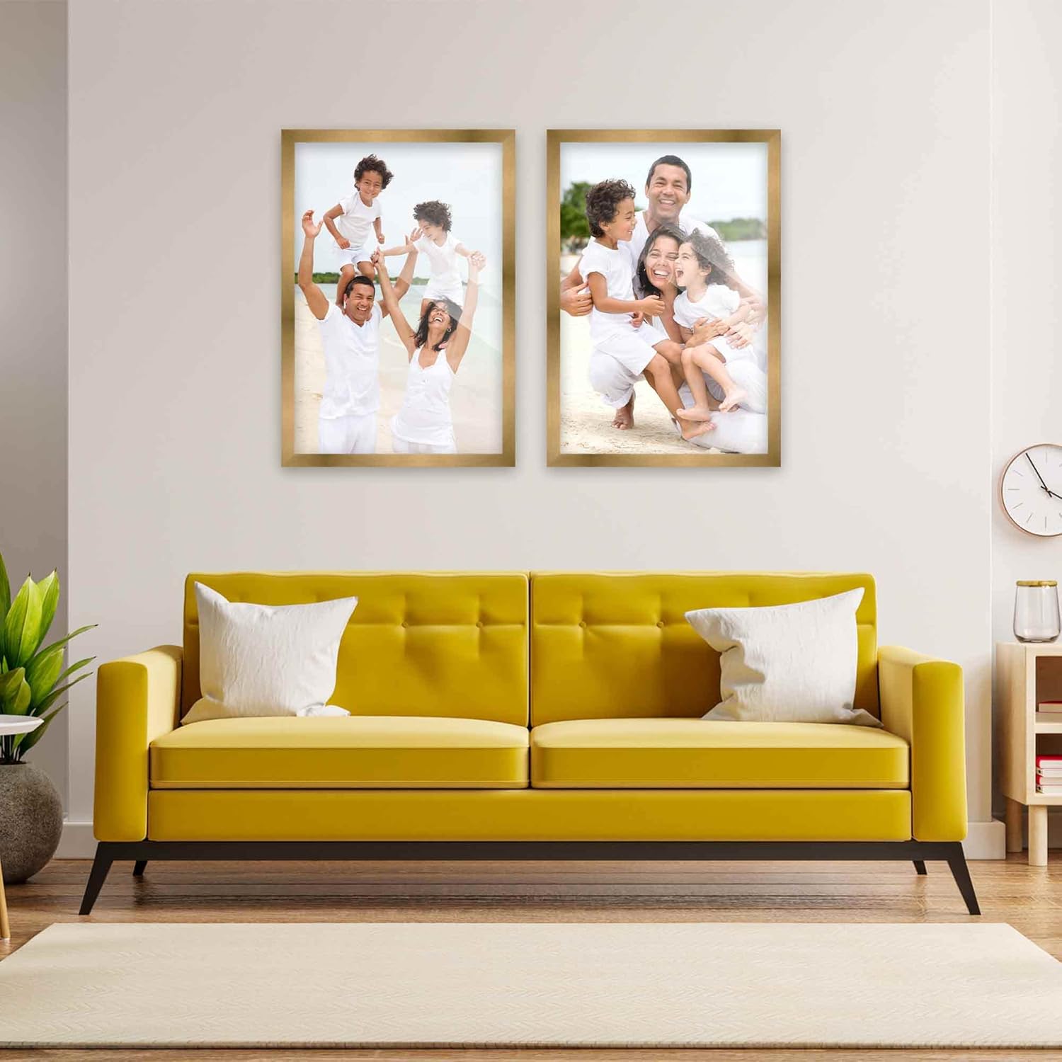 Poster Palooza 5×7 Gold Bronze Picture Frame Set Pack of 2 5×7 Wood Picture Frames for Gallery Wall 2 5×7 Gold Bronze Frames