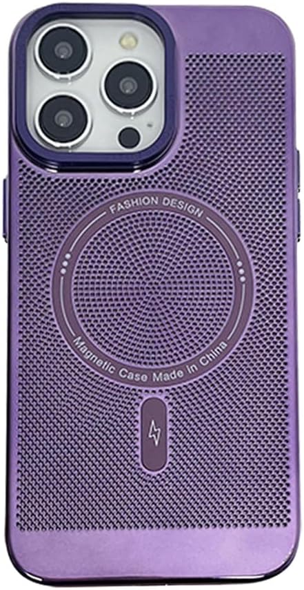 Funda magnética de disipación de calor para iPhone 14 Pro Max compatible con Magsafe delgada y dura carga inalámbrica galvanizada (para iPhone 14