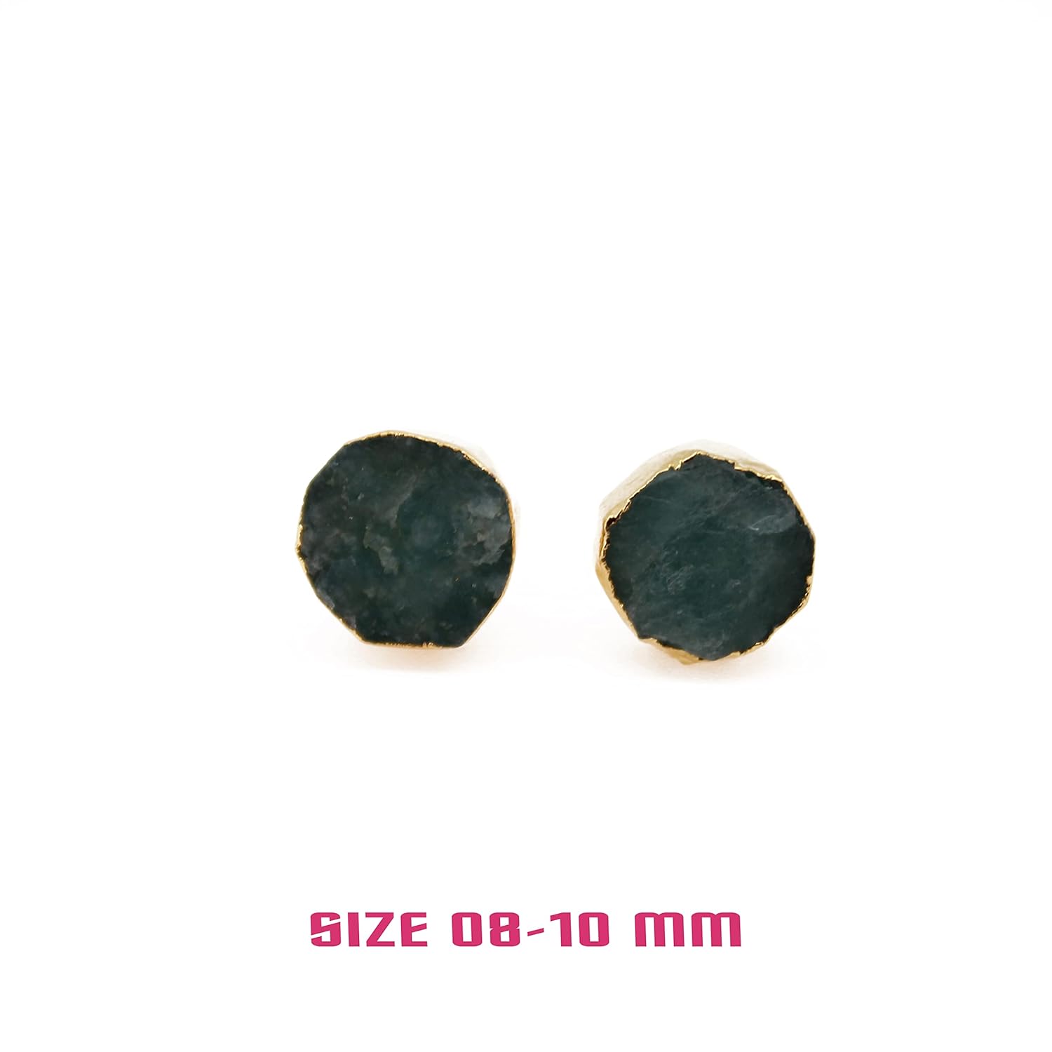 Gempires Natural Raw Tiendaite Crystal Stud Earring, Meditation Earring, 8-10 mm Crystals Earring, Raw Gemstone, Gift for Her (Tiendaite)